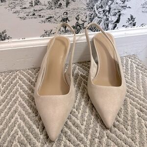 H&M suede nude slingback. Size 6
